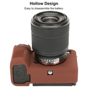 For Sony ILCE-7CM2 / A7C II / A7CR Litchi Texture Soft Silicone Protective Case(Coffee)