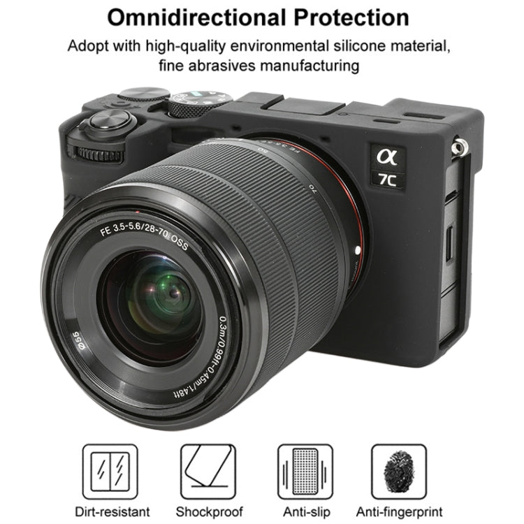 For Sony ILCE-7CM2 / A7C II / A7CR Glossy Soft Silicone Protective Case(Black)
