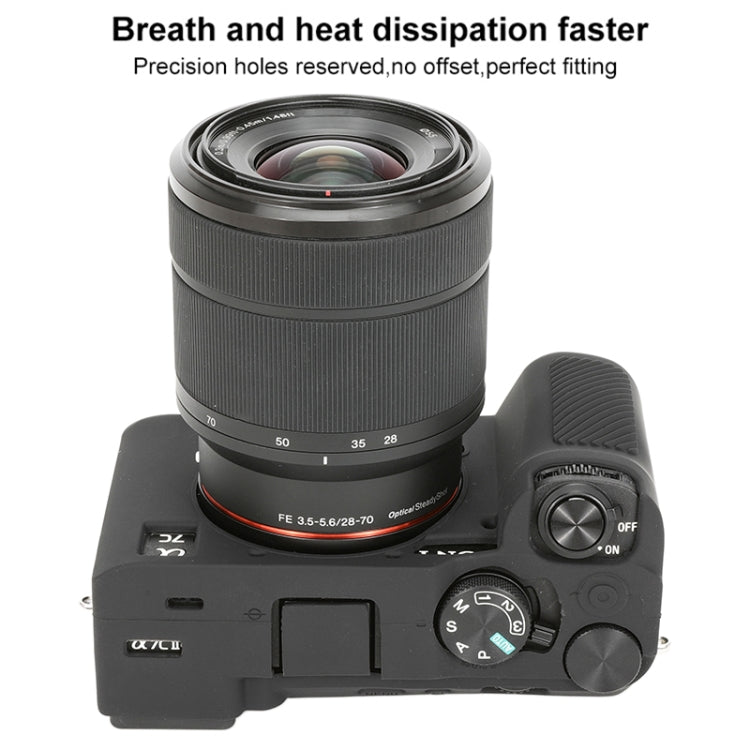 For Sony ILCE-7CM2 / A7C II / A7CR Glossy Soft Silicone Protective Case(Black)