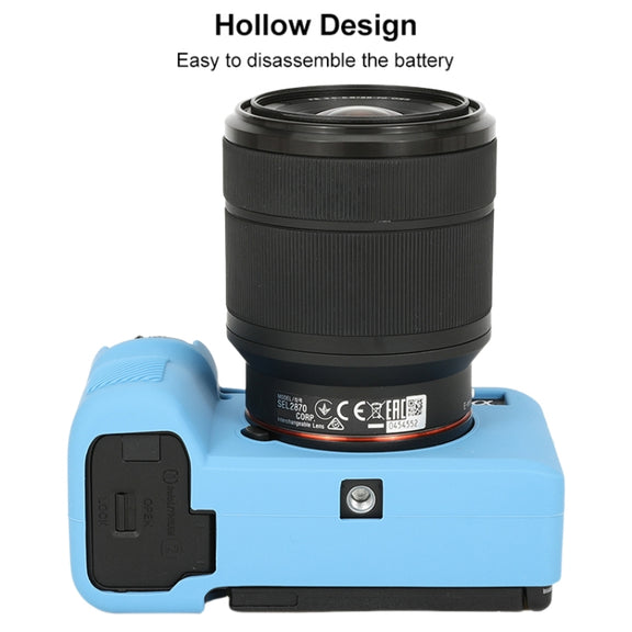 For Sony ILCE-7CM2 / A7C II / A7CR Glossy Soft Silicone Protective Case(Blue)
