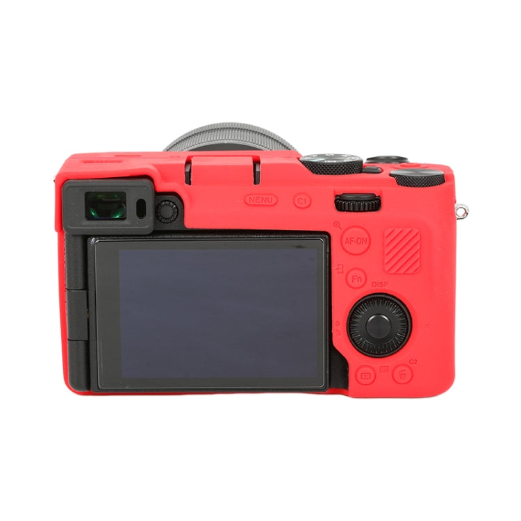 For Sony ILCE-7CM2 / A7C II / A7CR Glossy Soft Silicone Protective Case(Red)