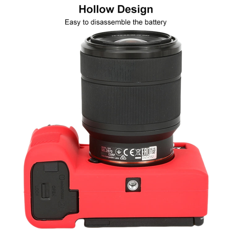 For Sony ILCE-7CM2 / A7C II / A7CR Glossy Soft Silicone Protective Case(Red)