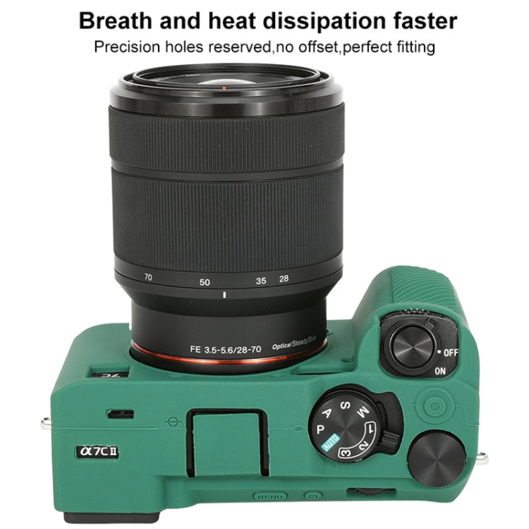 For Sony ILCE-7CM2 / A7C II / A7CR Glossy Soft Silicone Protective Case(Green)