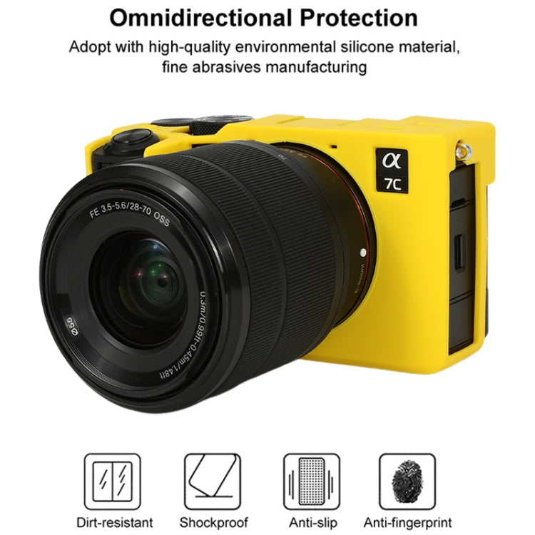 For Sony ILCE-7CM2 / A7C II / A7CR Glossy Soft Silicone Protective Case(Yellow)