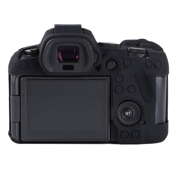 For Canon EOS R6 Mark II Litchi Texture Soft Silicone Protective Case(Black)