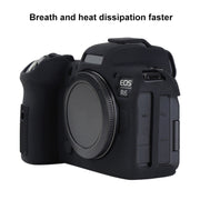 For Canon EOS R6 Mark II Litchi Texture Soft Silicone Protective Case(Black)