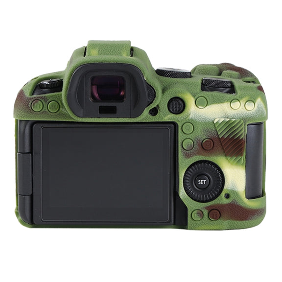 For Canon EOS R6 Mark II Litchi Texture Soft Silicone Protective Case(Camouflage)