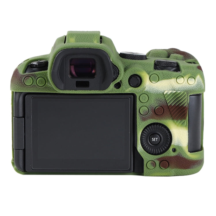 For Canon EOS R6 Mark II Litchi Texture Soft Silicone Protective Case(Camouflage)