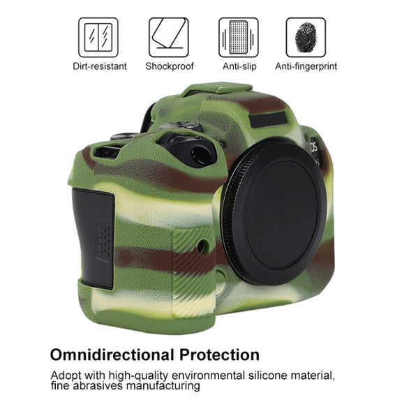 For Canon EOS R6 Mark II Litchi Texture Soft Silicone Protective Case(Camouflage)