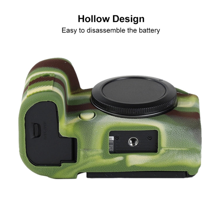 For Canon EOS R6 Mark II Litchi Texture Soft Silicone Protective Case(Camouflage)