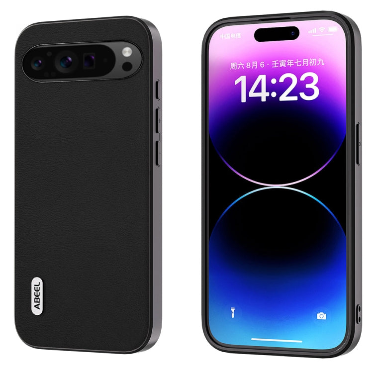 For Google Pixel 9 Pro ABEEL Arashi Texture PU Phone Case(Black)