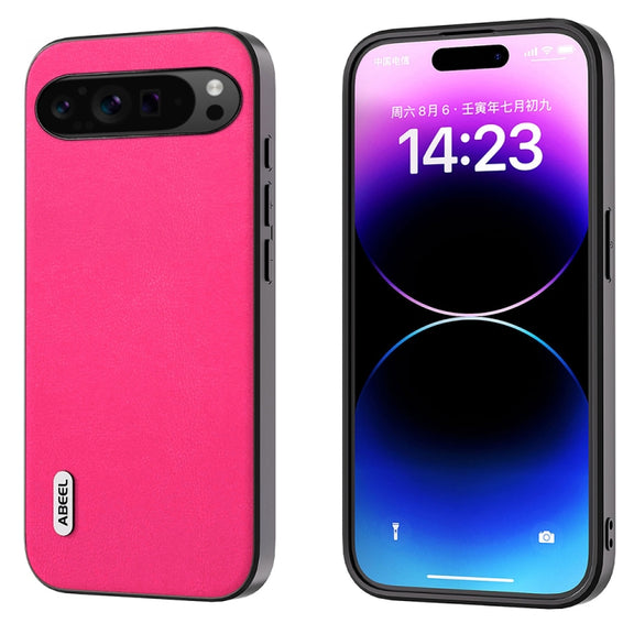 For Google Pixel 9 Pro ABEEL Arashi Texture PU Phone Case(Rose Red)