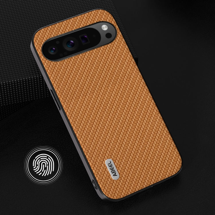 For Google Pixel 9 Pro ABEEL Carbon Fiber Texture Protective Phone Case(Light Brown)