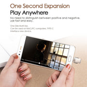 EAGET 128G USB 3.1 + USB-C Interface Metal Twister Flash U Disk, with Micro USB Adapter & Lanyard
