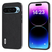 For Google Pixel 9 ABEEL Genuine Leather + PC Litchi Texture Phone Case(Black)