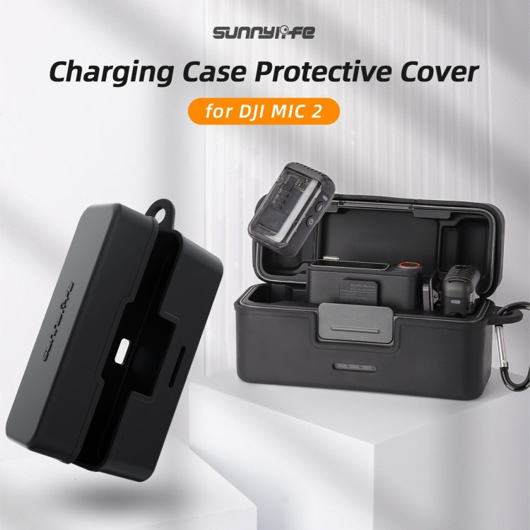 For DJI Mic 2 Sunnylife BHT772 Charging Case Wireless Mic Soft Scratch-proof Protective Cover(Black)