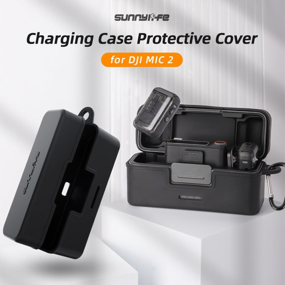 For DJI Mic 2 Sunnylife BHT772 Charging Case Wireless Mic Soft Scratch-proof Protective Cover(Black)