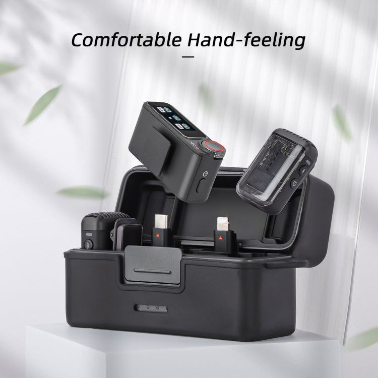 For DJI Mic 2 Sunnylife BHT772 Charging Case Wireless Mic Soft Scratch-proof Protective Cover(Black)