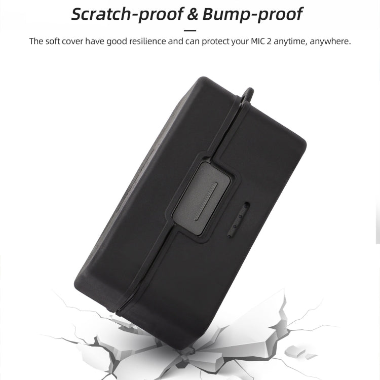 For DJI Mic 2 Sunnylife BHT772 Charging Case Wireless Mic Soft Scratch-proof Protective Cover(Black)