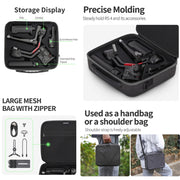 For DJI RS 4 Sunnylife Storage Case Box Suitcase(Black)