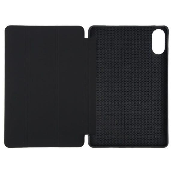 For Huawei MatePad SE 11 2024 Tri-fold Silicone Leather Tablet Case(Black)