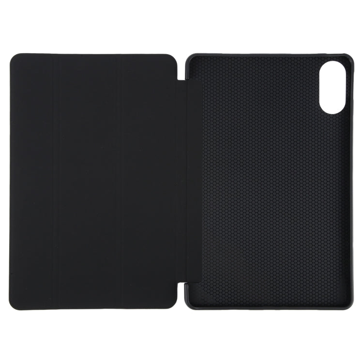 For Huawei MatePad SE 11 2024 Tri-fold Silicone Leather Tablet Case(Black)