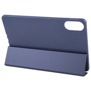 For Huawei MatePad SE 11 2024 Tri-fold Silicone Leather Tablet Case(Dark Blue)