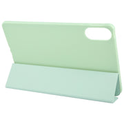 For Huawei MatePad SE 11 2024 Tri-fold Silicone Leather Tablet Case(Green)