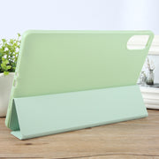 For Huawei MatePad SE 11 2024 Tri-fold Silicone Leather Tablet Case(Green)