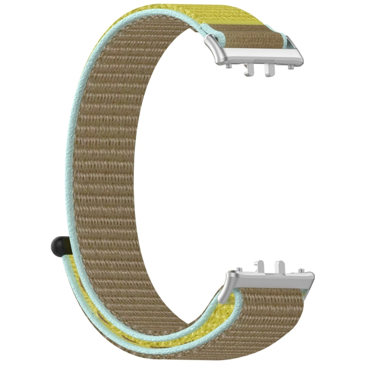 For Samsung Galaxy Fit 3 Nylon Loop Hook and Loop Fastener Watch Band(Camel)
