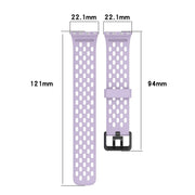 For Samsung Galaxy Fit 3 Hole Style Dual Buckle Silicone Watch Band(Dark Green)