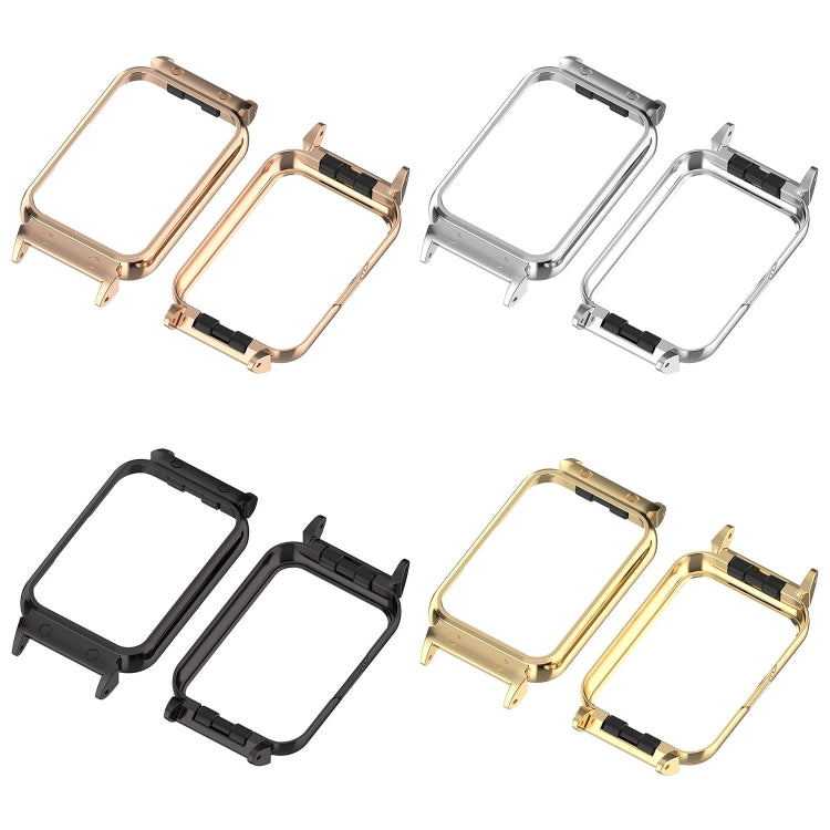 For Samsung Galaxy Fit 3 18mm Metal Frame Watch Protective Case(Rose Gold)