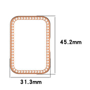 For Samsung Galaxy Fit 3 Diamond Half Pack Hollow PC Watch Protective Case(Rose Gold)