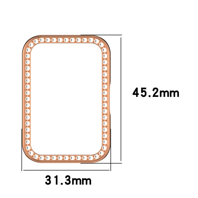 For Samsung Galaxy Fit 3 Diamond Half Pack Hollow PC Watch Protective Case(Rose Gold)