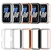For Samsung Galaxy Fit 3 Diamond Half Pack Hollow PC Watch Protective Case(Starlight)