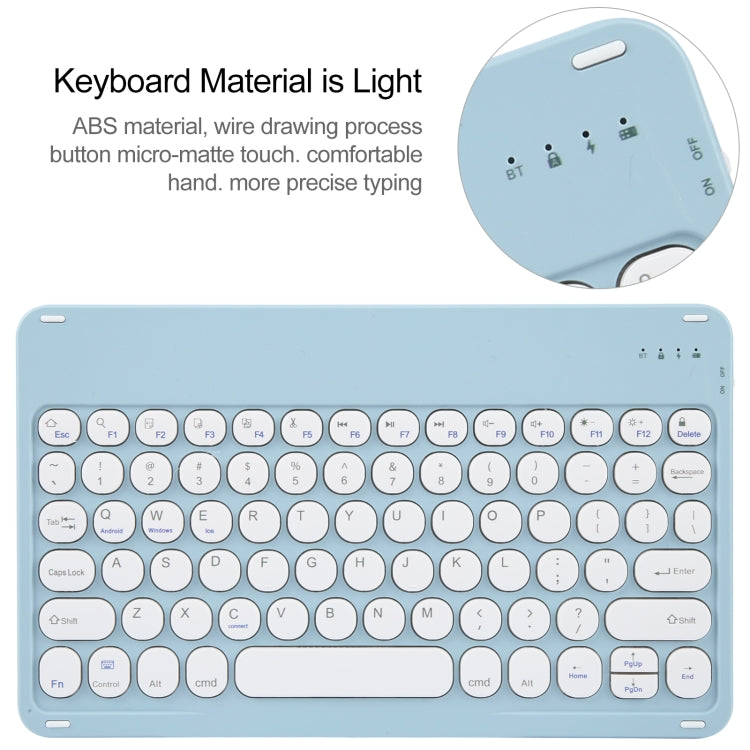 For Huawei MatePad 11 2023 / 2021 Round Button Bluetooth Keyboard Rotatable Holder Leather Case(Sky Blue)