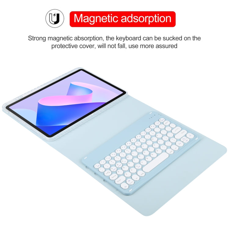 For Huawei MatePad 11 2023 / 2021 Round Button Bluetooth Keyboard Rotatable Holder Leather Case(Sky Blue)