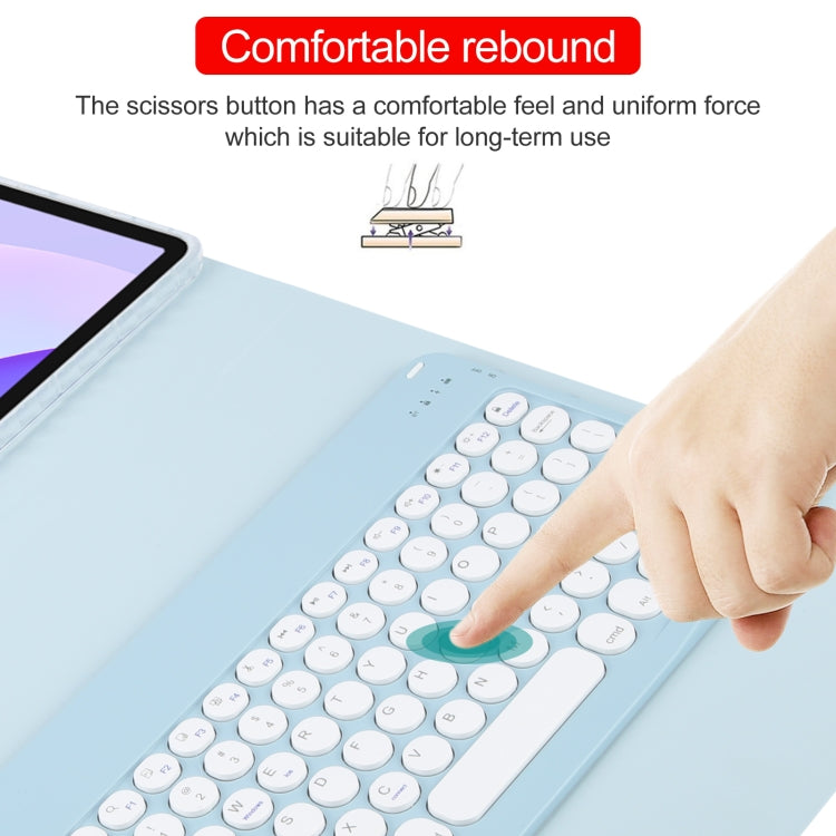 For Huawei MatePad 11 2023 / 2021 Round Button Bluetooth Keyboard Rotatable Holder Leather Case(Sky Blue)