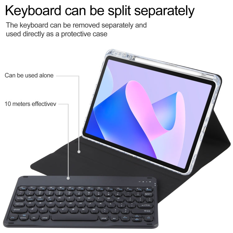 For Huawei MatePad 11 2023 / 2021 Round Button Bluetooth Keyboard Rotatable Holder Leather Case(Black)