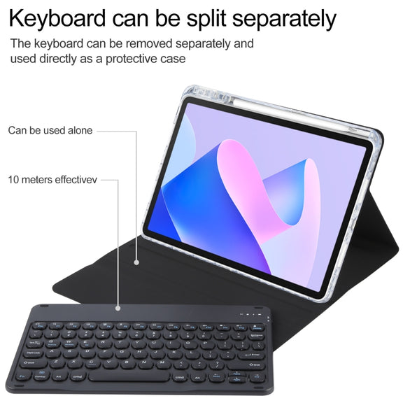 For Huawei MatePad 11 2023 / 2021 Round Button Bluetooth Keyboard Rotatable Holder Leather Case(Black)