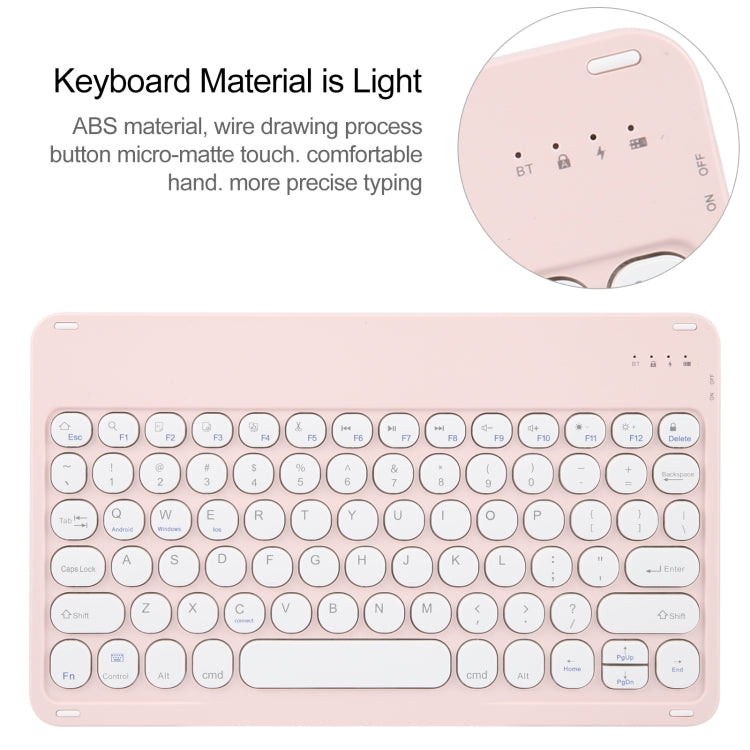 For Huawei MatePad Air 11.5 Round Button Bluetooth Keyboard Rotatable Holder Leather Case(Rose Gold)