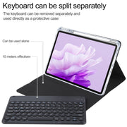 For Huawei MatePad Air 11.5 Round Button Bluetooth Keyboard Rotatable Holder Leather Case(Black)