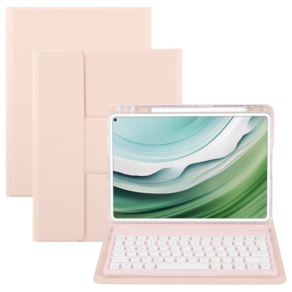 For Huawei MatePad Pro 11 2024 / 2022 Round Button Bluetooth Keyboard Rotatable Holder Leather Case(Rose Gold)