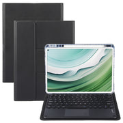For Huawei MatePad Pro 11 2024 / 2022 Round Button Bluetooth Keyboard Rotatable Holder Leather Case with Touchpad(Black)