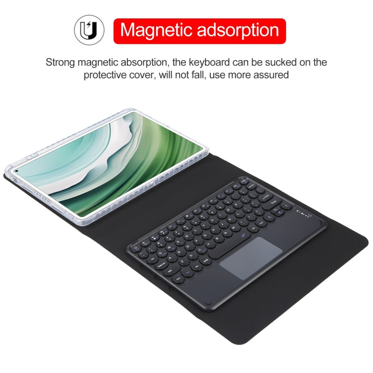 For Huawei MatePad Pro 11 2024 / 2022 Round Button Bluetooth Keyboard Rotatable Holder Leather Case with Touchpad(Black)