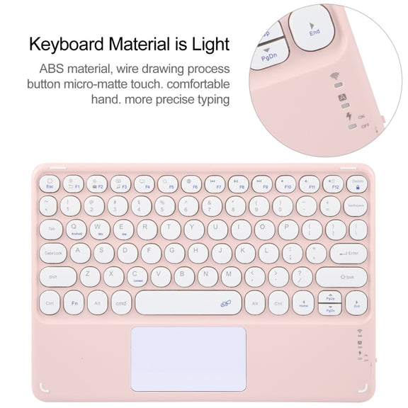 For Huawei MatePad Air 11.5 Round Button Bluetooth Keyboard Rotatable Holder Leather Case with Touchpad(Rose Gold)
