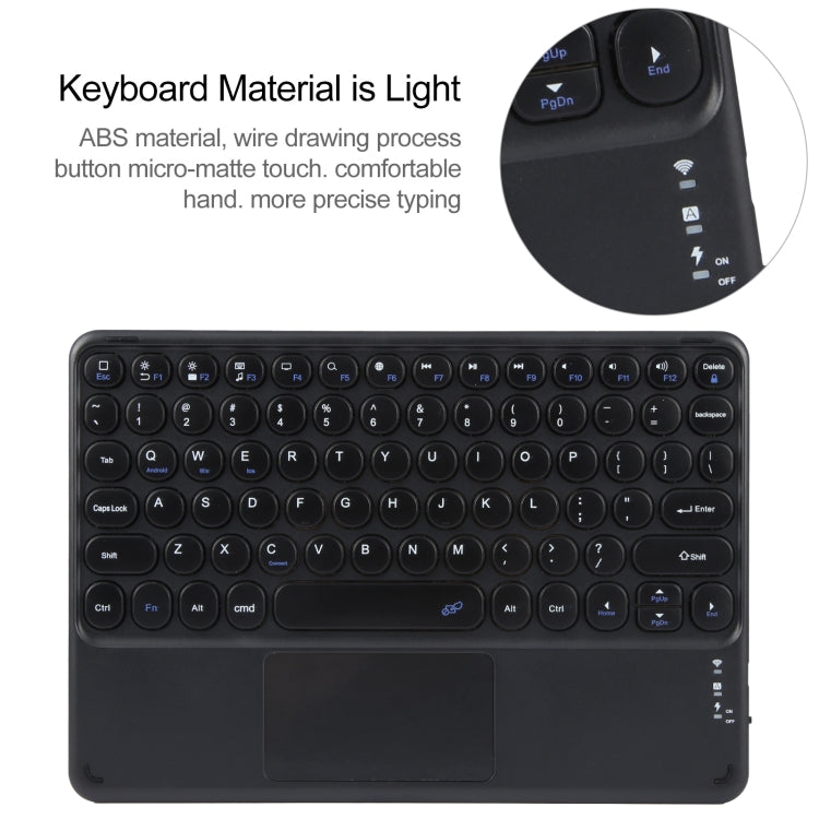 For Huawei MatePad Air 11.5 Round Button Bluetooth Keyboard Rotatable Holder Leather Case with Touchpad(Black)
