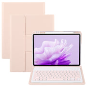 For Huawei MatePad Air 11.5 Square Button Bluetooth Keyboard Rotatable Holder Leather Case(Rose Gold)