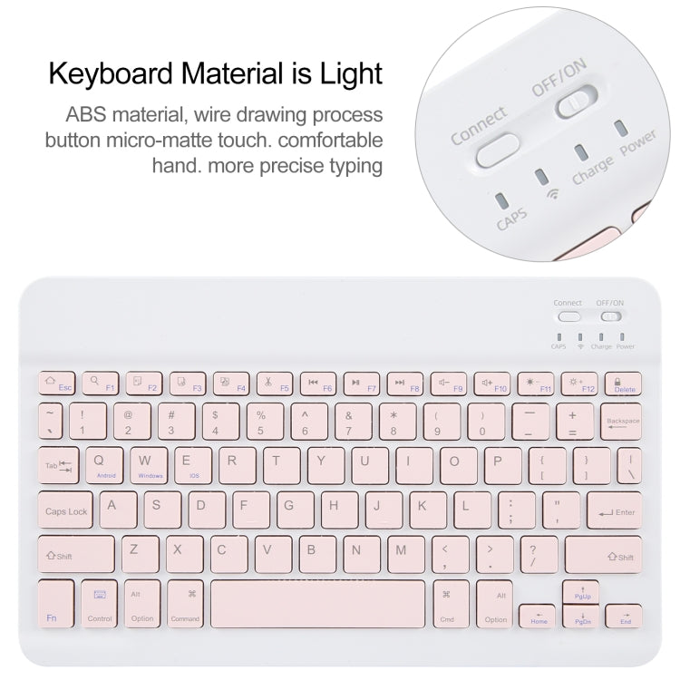 For Huawei MatePad Air 11.5 Square Button Bluetooth Keyboard Rotatable Holder Leather Case(Rose Gold)