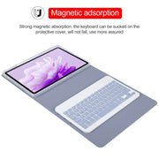 For Huawei MatePad Air 11.5 Square Button Bluetooth Keyboard Rotatable Holder Leather Case(Lavender Purple)